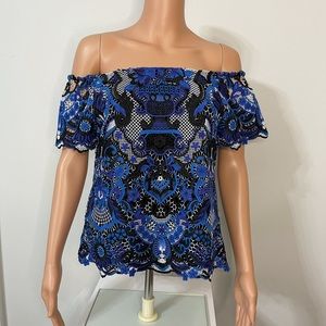 Alice+Olivia Guipure Lace off shoulder sz XS